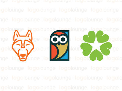 LogoLounge Book 10 award book10 branding heart icon logo logolounge logos lounge owl wolf