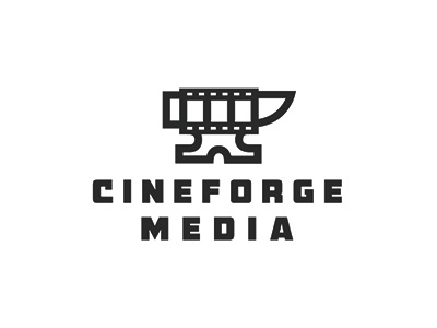 Cineforge Media anvil branding cinema film forge logo media movie