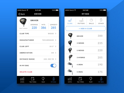 Golf app screens app design graphic design interface mobile ui ui design user interface design ux ux design