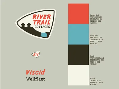 River Trail Cottages - Branding Guide Quickie branding branding guide logo logos mid century modern outdoors retro vintage