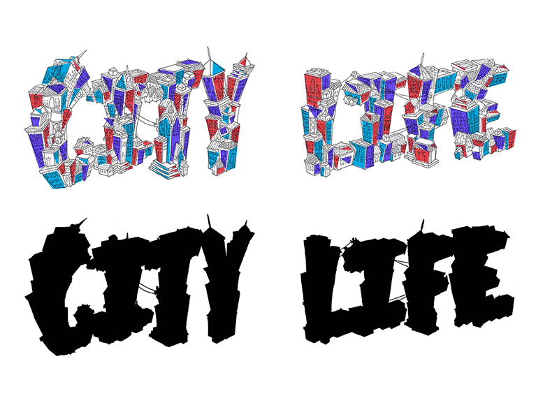City Life animation city gif type typography