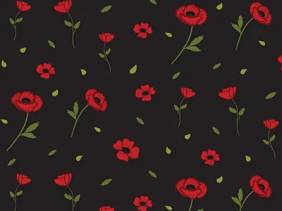 Poppy Flower Pattern design flowers illustration pattern poppy seamless pattern surface pattern textile