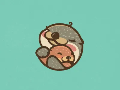 Teething Baby logo animal branding cute cute identity art emblem icon identity illustration kawaii kid logo kids logo logo love love baby mom mark mark illustration symbol otter otter animal nature teething baby logo