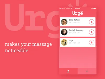 Urge — a pager-like app for urgent contacts calls messages notifications texts urgent