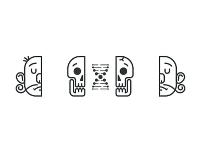 Shirt design sketch genetics skull