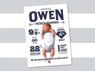 Birth Announcement adios sleep baby birth announcement