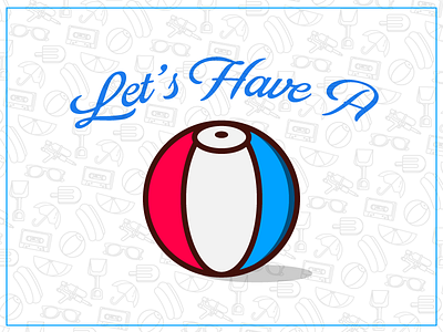 Let's Have a Ball ball beach beachball cartoon circle flat illustration lines overlay pattern sign vector