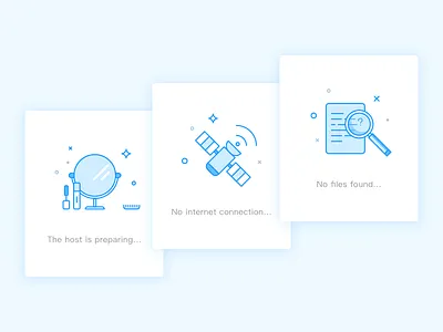 3 Empty page illustrations makeup search wifi
