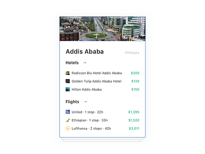 Booking Card card flights hotels minimal mobile ui ux web