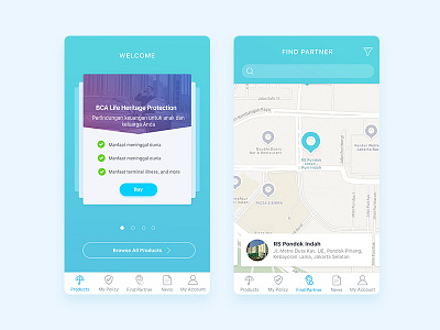 Insurance App app bank insurance ios iphone maps mobile ui ux