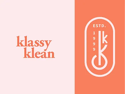 Cleaning Service Branding Option badge branding cleaning k monogram residential service typography