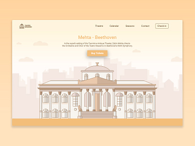 Sneakpeek Theatre card color design header illustration landing page monuments theater ui ux