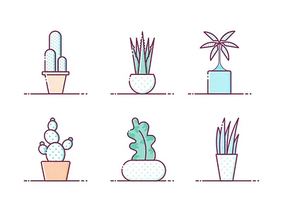 Plant illustration flat icon illustration line plant plants potted