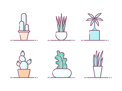 Plant illustration flat icon illustration line plant plants potted