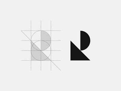 R - Architecture architect architecture geometric geometry icon letter logo logo design mark r