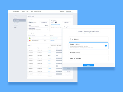 Postmen New Pricing model flat design form list payment pricing ui web website