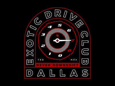 Exotic Drive Club - Tshirt Concept 2 car car club dallas illustration speedometer tachometer