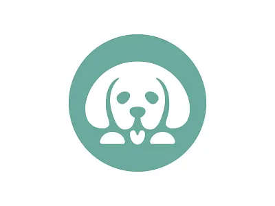 Puppy animal dog logo negativespace mark puppy symbol