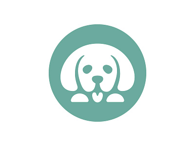 Puppy animal dog logo negativespace mark puppy symbol
