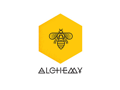 Alchemy Honey Bee Logo Design Concept alchemy bee brush hive honey raw sweet texture