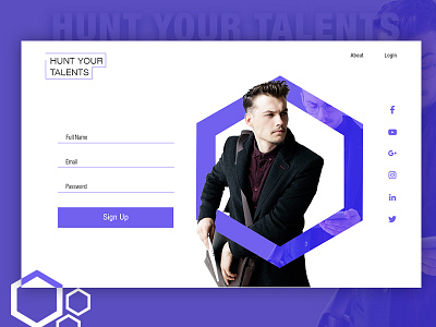 Sign Up design elements fashion page shape sign talent ui up violet web