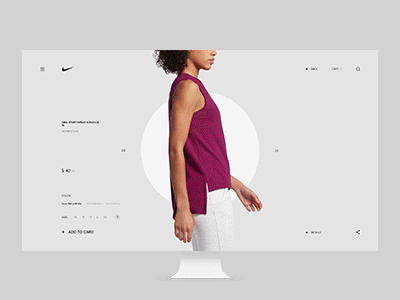 NIKE product page animation app concept design desktop gif layout nike ui ux web