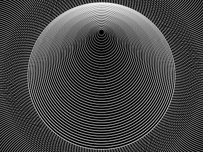 Day62- 'Aura' 100days black and white blend blend tool illusion illustrator lines opart optical shadows vector