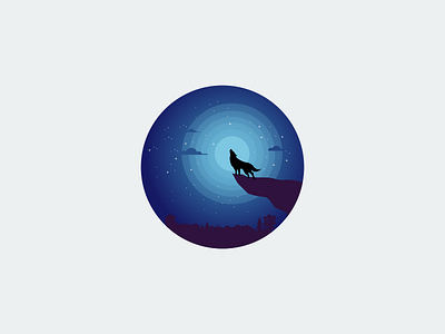 wofl night blue bluemoon forest illustrator night wolf