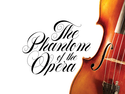 The Phantom of the Opera cursive flourish font hand lettering made poster script spencerian type typeface typo