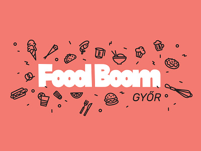 Food Boom festival food gourmet icon lettering logo