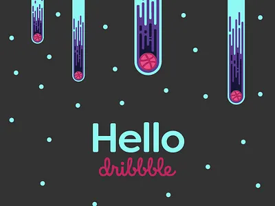 Crashing Debut clean comet debut design first shot flat illustration type