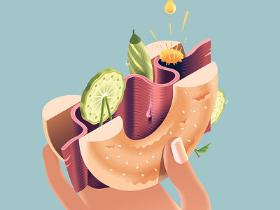 Evening Standard Magazine andrew nye editorial folio food graphic illustration magazine sandwich supper vector