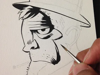 The Detective art brush detective ink traditional