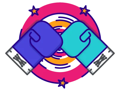 Knockout Illustration – First Shot boxing boxing glove glove gloves knockout stars