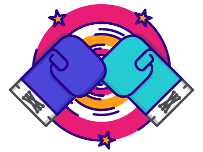 Knockout Illustration – First Shot boxing boxing glove glove gloves knockout stars