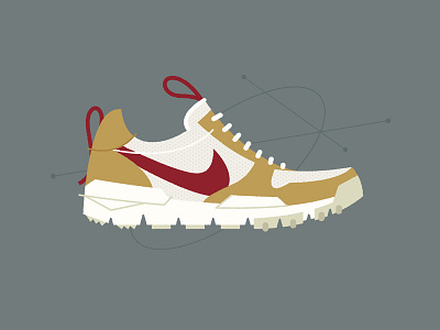 The "Mars Yard" abstract design illustration mars yard mid century nike nike craft poster print sneakers tom sachs vector