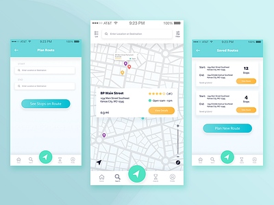 Routes app app design gradient gradient button ios location mobile app navigation app product design route ui ux