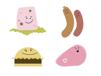 nice to meat you ham hamburger illustration meats sausages