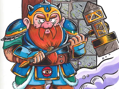 Dungeon Heroes : Dwarf cartoon dnd dungeon dungeons and dragons dwarf illustration markers traditional