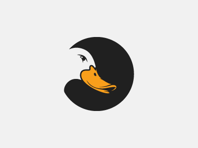 duck duck logo negative space simple