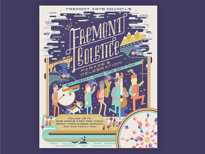 Fremont Solstice Poster celebration fremont illustration illustrator parade poster seattle solstice summer washington