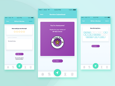 Write a Review app app design gradient gradient button ios location mobile app navigation product design review ui ux