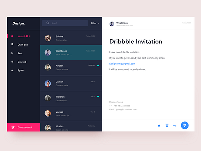 Dribbble Invitation email interface invitation ui ux