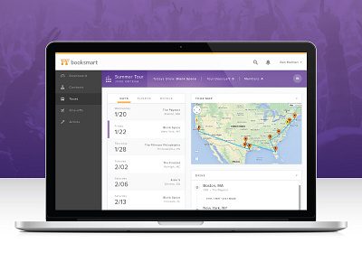 Booksmart Dashboard booking music ui ux