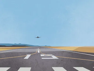 Takeoff airplane airport illustration minimal plane
