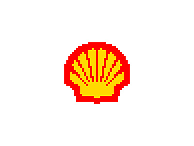 Shell - Everyday Pixel Art Logo design logo logo design logos minimal minimalism minimalist pixel pixel art red shell yellow