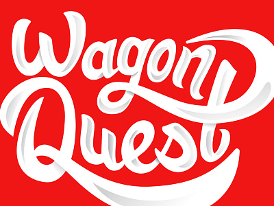 Wagon Quest identity illustration lettering logo radio flyer wagon