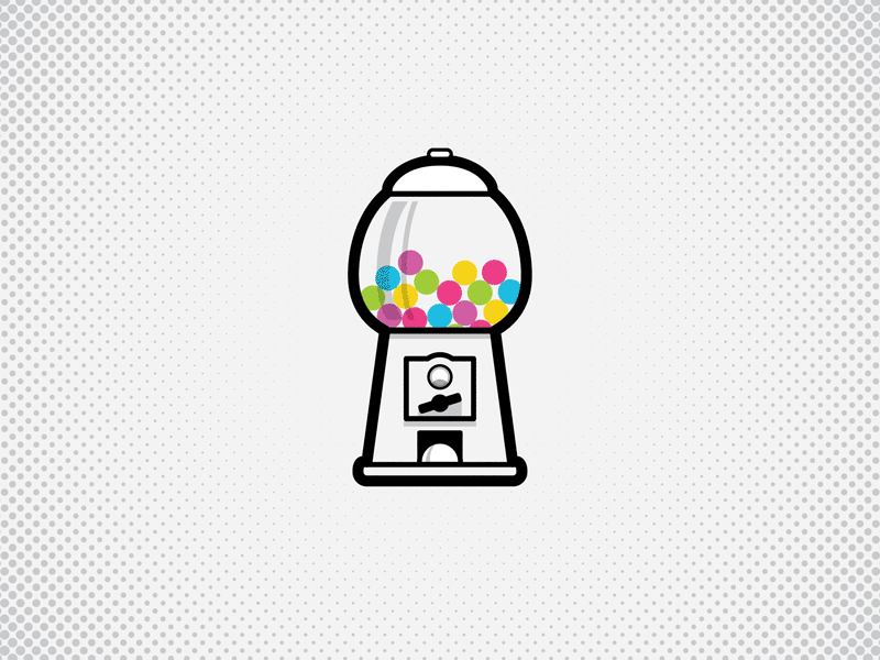 Gumball Machine animation contour dots flat fun gif gumball machine halftone illustration