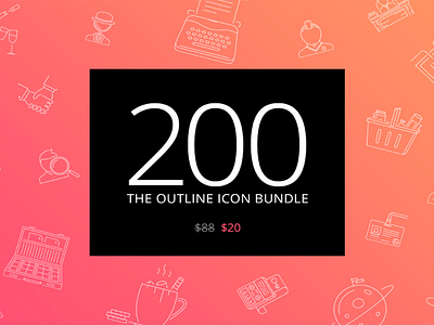 Outline Icon Bundle 200 Part 1 animation creative design designer graphic design mockup ui