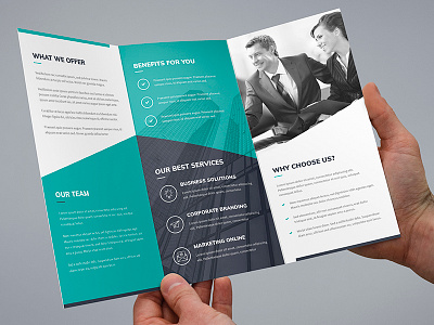 Brochure – Corporate Tri-Fold Template agency brochure brochure tri fold business business solutions company corporate creative agency photoshop template print template